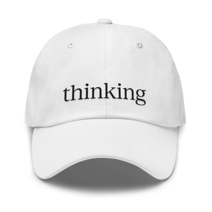 Thinking Cap - White w/ Black