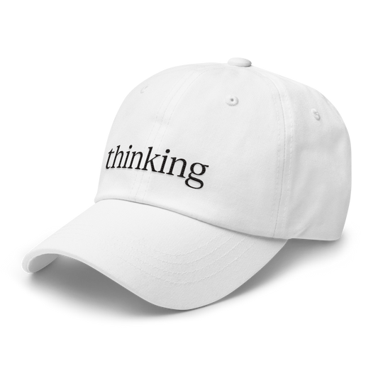Thinking Cap - White w/ Black